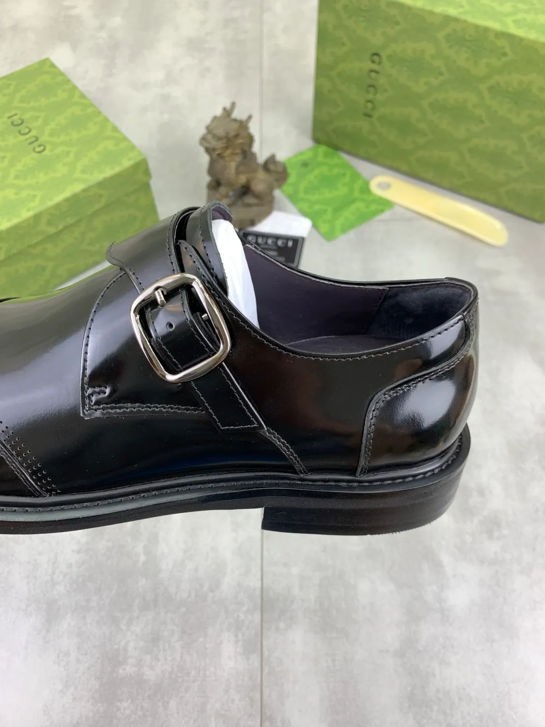 Men's Men's Shoes 💰P580 [New Style] 💰💎💎💎 [Gucci] GUCCI high-end men's formal business leather shoes, original order 1:1! Original imported high-end calfskin, original metal buckle, imported first-layer pigskin lining for feet, original high-end outsole, men's shoe size: 38-44
